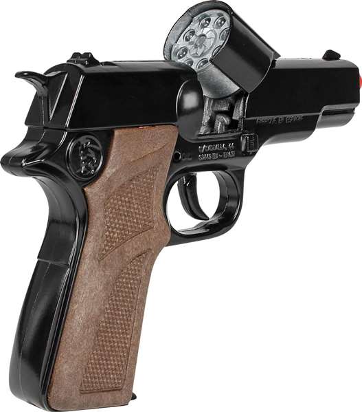 Gonher - Pistolet jouet police en métal 8 coups 17 x 12 cm, âge recommandé 3 à 99 ans Gonher - Pistolet jouet police en métal 8 coups 17 x 12 cm, âge recommandé 3 à 99 ans