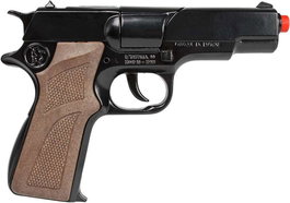 Gonher - Pistolet jouet police en métal 8 coups 17 x 12 cm, âge recommandé 3 à 99 ans