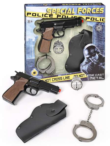 Gonher Revolver Police avec accessoires et 8 coups Gonher Revolver Police avec accessoires et 8 coups
