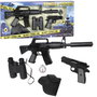 Gonher Set de Police 446/3 Noir avec Fusil d'Assaut et Pistolet