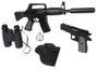 Gonher Jouet policier avec 8 tirs - Rifle d'assaut, pistolet et accessoires (plaque, cartouchière, jumelles)