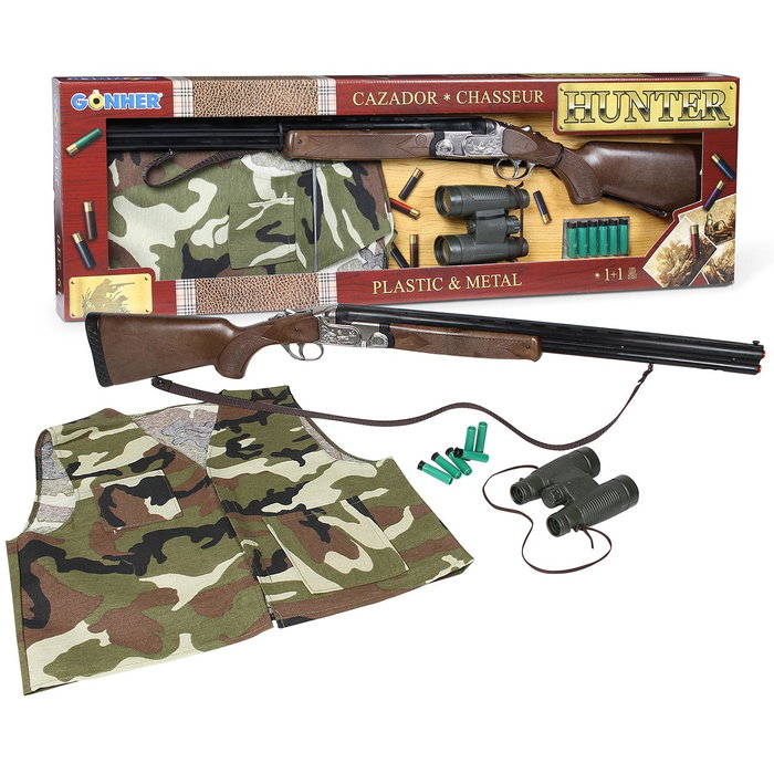 Gonher Set de Chasseur avec Fusil de Chasse et Gilet