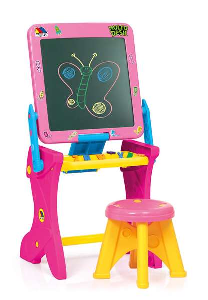 Molto Pupitre Tableau Rose - Bureau d'enfant 90 cm avec Ardoise et 16 Accessoires - Age Recommandé: 3 ans et plus Molto Pupitre Tableau Rose - Bureau d'enfant 90 cm avec Ardoise et 16 Accessoires - Age Recommandé: 3 ans et plus