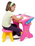 Molto Pupitre Tableau Rose - Bureau d'enfant 90 cm avec Ardoise et 16 Accessoires - Age Recommandé: 3 ans et plus