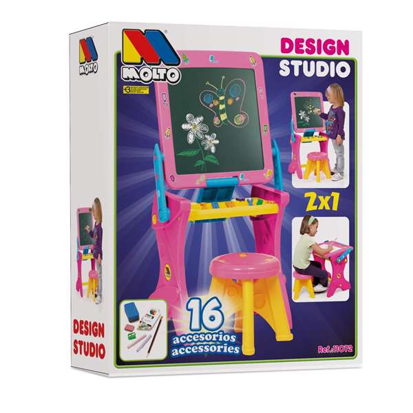 Molto Pupitre Tableau Rose - Bureau d'enfant 90 cm avec Ardoise et 16 Accessoires - Age Recommandé: 3 ans et plus Molto Pupitre Tableau Rose - Bureau d'enfant 90 cm avec Ardoise et 16 Accessoires - Age Recommandé: 3 ans et plus