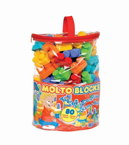 Molto Sac de construction avec 80 pièces, rouge