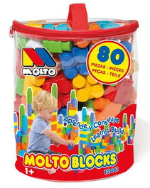 Molto Sac de construction avec 80 pièces, rouge