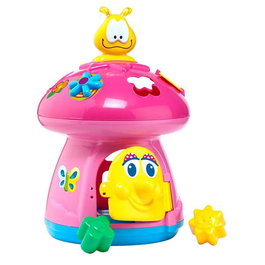 Molto 6503 Seta activités rose 40 cm avec musique, sons et formes pour enfant de 1 an et plus, jeu d'éveil musical et lumineux en plastique