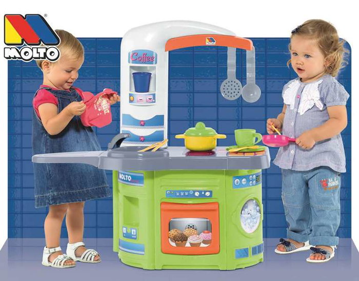 Molto Ma première cuisine de 68 cm pour enfant avec 12 accessoires, âge recommandé 2 ans et plus