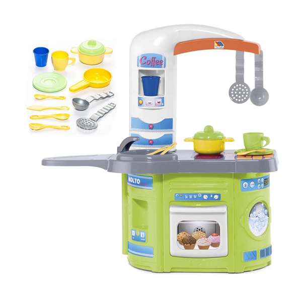 Molto Ma première cuisine de 68 cm pour enfant avec 12 accessoires, âge recommandé 2 ans et plus