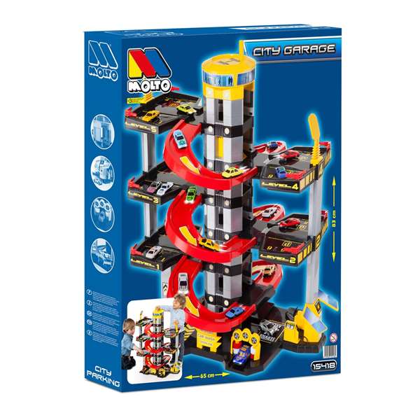 Molto - Parking pour voitures - 6 étages - Dimensions 78 x 65 x 51 cm - Jouet en plastique - Pour enfants dès 3 ans Molto - Parking pour voitures - 6 étages - Dimensions 78 x 65 x 51 cm - Jouet en plastique - Pour enfants dès 3 ans