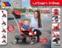 Molto Triciclo Urban Trike RGOMA+CINT+BOLSA rouge avec canne, ceinture, sac et roue en caoutchouc 98 cm