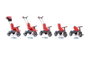 Molto Triciclo Urban Trike RGOMA+CINT+BOLSA rouge avec canne, ceinture, sac et roue en caoutchouc 98 cm