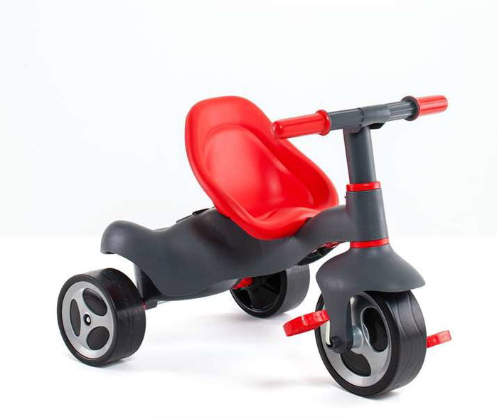 Molto Triciclo Urban Trike RGOMA+CINT+BOLSA rouge avec canne, ceinture, sac et roue en caoutchouc 98 cm