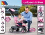 Molto - Tricycle Urban Trike Rosa 98 cm avec canne, ceinture, sac et roues en gomme - pour enfants et adultes