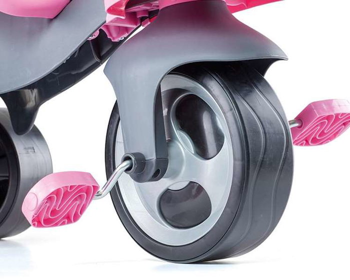 Molto - Tricycle Urban Trike Rosa 98 cm avec canne, ceinture, sac et roues en gomme - pour enfants et adultes