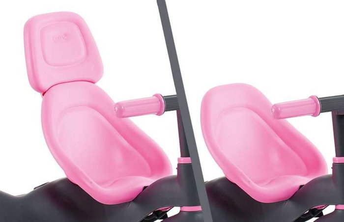 Molto - Tricycle Urban Trike Rosa 98 cm avec canne, ceinture, sac et roues en gomme - pour enfants et adultes