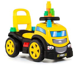 Molto Camion Démarreur à Pousser avec 10 Blocs de Construction en Plastique, Jouet d'Éveil pour Enfant de 18 Mois et Plus, 89 cm