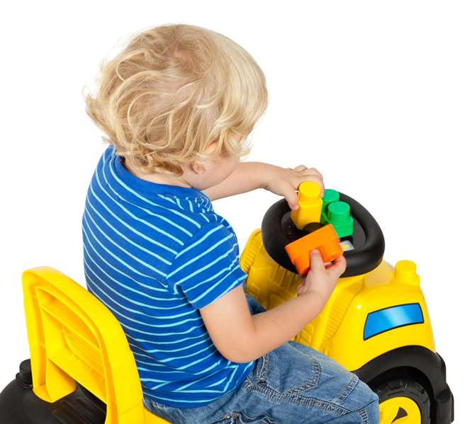 Molto Camion Démarreur à Pousser avec 10 Blocs de Construction en Plastique, Jouet d'Éveil pour Enfant de 18 Mois et Plus, 89 cm