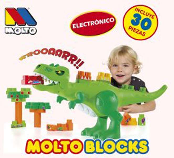 Molto - Jeu de Construction Dinosaure avec Sons Électroniques - 30 Pièces - Boîte et Instructions en Espagnol/Anglais