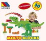 Molto - Jeu de Construction Dinosaure avec Sons Électroniques - 30 Pièces - Boîte et Instructions en Espagnol/Anglais