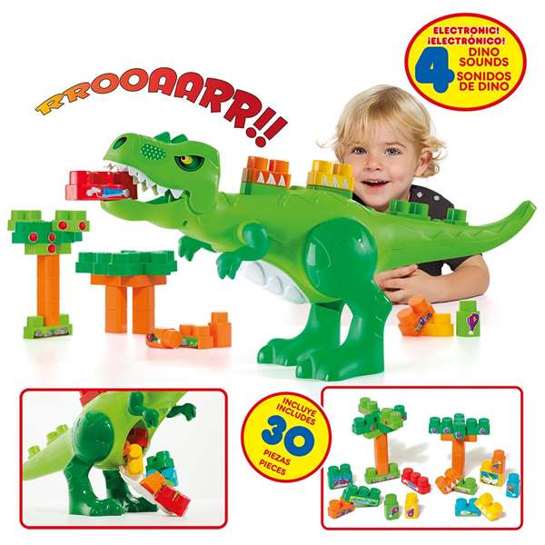 Molto - Jeu de Construction Dinosaure avec Sons Électroniques - 30 Pièces - Boîte et Instructions en Espagnol/Anglais