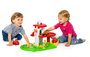 Molto - Jeu de construction Station de pompiers avec camion électronique, lumière et son - 53x31x31 cm - Espagnol/Anglais