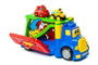 Molto - Camion porteur 82 cm avec 1 voiture et 10 blocs de construction - Jeu d'éveil son et lumière pour enfants 1 an et plus