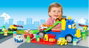 Molto - Camion porteur 82 cm avec 1 voiture et 10 blocs de construction - Jeu d'éveil son et lumière pour enfants 1 an et plus