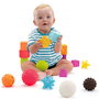 Molto Sac de 10 balles sensorielles en plastique - Diamètre 180 mm - Jouet d'éveil pour bébé de 6 mois et plus - Instructions en espagnol et anglais