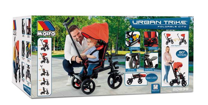 Molto Triciclo Urban Trike Basic 99 cm - Tricycle pour enfants et adultes avec double frein et roue libre en métal et plastique Molto Triciclo Urban Trike Basic 99 cm - Tricycle pour enfants et adultes avec double frein et roue libre en métal et plastique