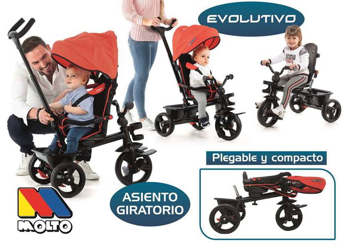 Molto Triciclo Urban Trike Basic 99 cm - Tricycle pour enfants et adultes avec double frein et roue libre en métal et plastique Molto Triciclo Urban Trike Basic 99 cm - Tricycle pour enfants et adultes avec double frein et roue libre en métal et plastique