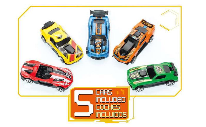 Molto Parking 5 étages avec 5 voitures, 152 cm de longueur Molto Parking 5 étages avec 5 voitures, 152 cm de longueur