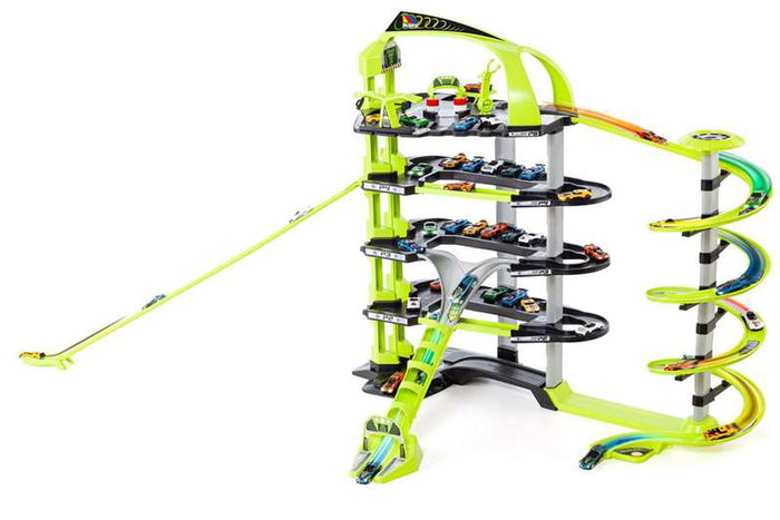 Molto Parking 5 étages avec 5 voitures, 152 cm de longueur Molto Parking 5 étages avec 5 voitures, 152 cm de longueur