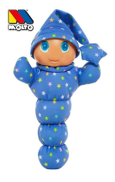 Molto - Peluche lumineuse Gusy avec lumière 28 cm - Peluche interactive pour enfants, fonctionne sur pile AA incluse - Couleurs disponibles : Bleu, Rose, Vert