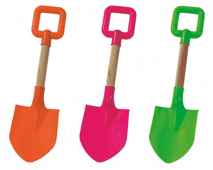 AVC - Pala playa mango madera 35 cm - Pelle de plage avec manche en bois de 35 cm - Design envoyé aléatoirement - Âge minimum 10 mois