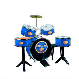 Reig Bateria Percussion Golden Drums avec Banquette - Batterie enfant, Âge recommandé 4 ans, Plastique, 75x68x54 cm