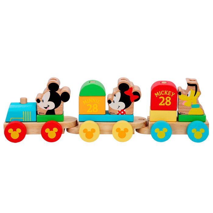 WOOMAX - Train en bois bébé Disney avec 14 pièces - Jouet éducatif pour enfant dès 18 mois WOOMAX - Train en bois bébé Disney avec 14 pièces - Jouet éducatif pour enfant dès 18 mois