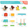 WOOMAX - Train en bois bébé Disney avec 14 pièces - Jouet éducatif pour enfant dès 18 mois