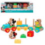 WOOMAX - Train en bois bébé Disney avec 14 pièces - Jouet éducatif pour enfant dès 18 mois