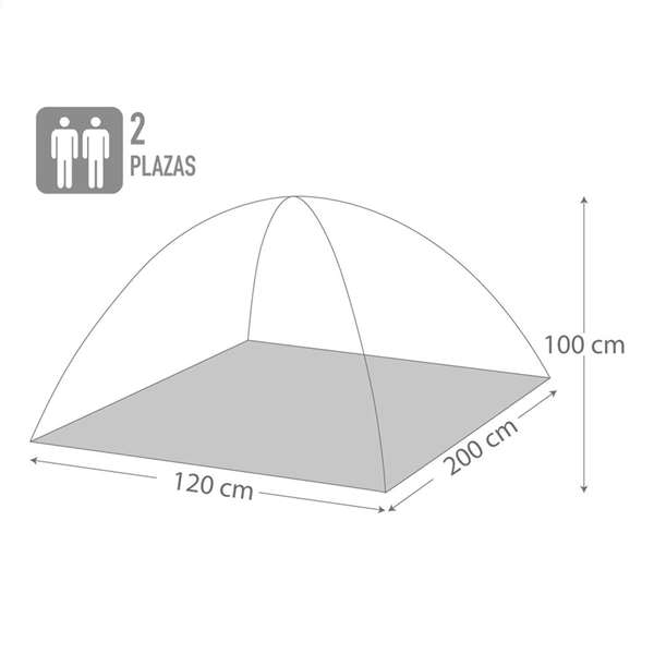 Color Baby - Tente igloo dôme pour 2 personnes - 120 x 200 x 100 cm - Polyester, PE, acier