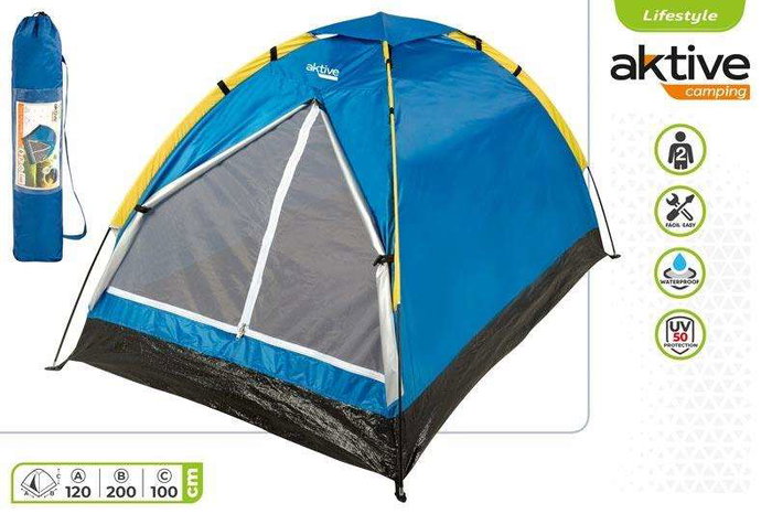 Color Baby - Tente igloo dôme pour 2 personnes - 120 x 200 x 100 cm - Polyester, PE, acier