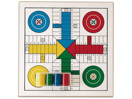 Cayro - Jeu de société double - Tablero Parchis et Oca en bois 33x33 cm avec accessoires pour enfants - Jeu de plateau
