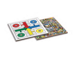 Cayro Tablero parchis 4 y oca - Jeu de société de plateau en bois 40x40 cm - Jeu du Parchís et Jeu de l'oie - Langues: espagnol, anglais, français, italien, portugais, allemand