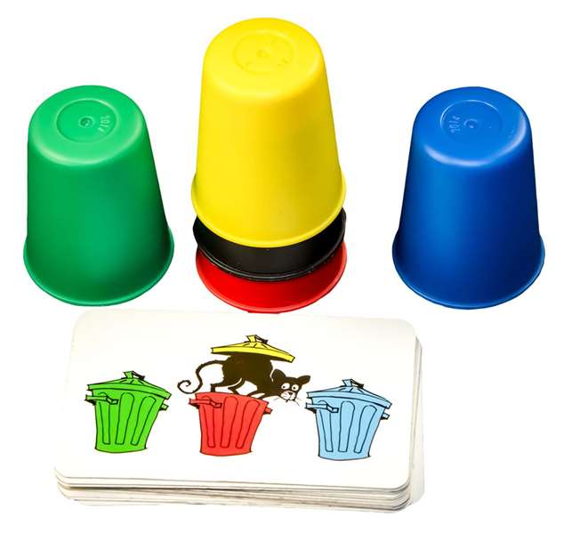 Mercurio - Jeu Speed Cups 2 Version Extrême en Espagnol - Jeu de Société pour Enfants dès 6 ans avec 19 Cartes et 10 Goblets