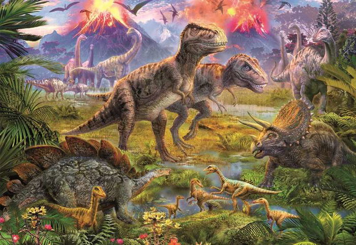 Educa - Puzzle 500 pièces Rencontre de Dinosaures - Langues: espagnol et anglais