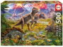 Educa - Puzzle 500 pièces Rencontre de Dinosaures - Langues: espagnol et anglais