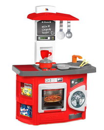 Molto - Cuisine jouet rouge 81 cm avec 12 accessoires pour enfants, sans pile - Plastique