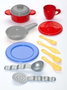 Molto - Cuisine jouet rouge 81 cm avec 12 accessoires pour enfants, sans pile - Plastique