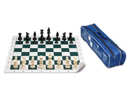 Cayro Jeu d'échecs scolaire en sac avec fermeture éclair 50x50 cm Plateau néoprène Pièces en plastique